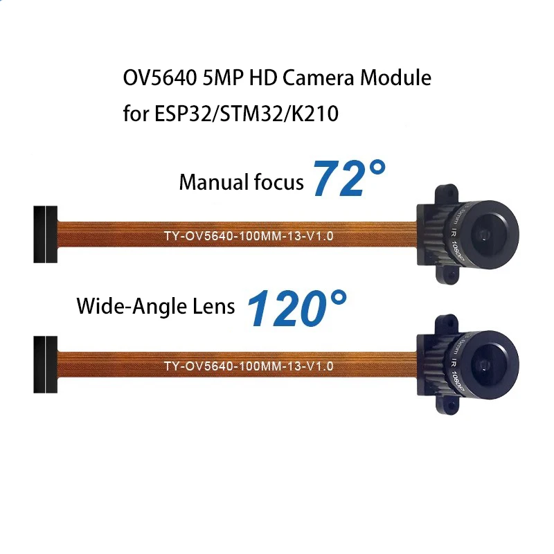 5MP OV5640 Camera Module with DVP Interface, Manual Focus, Compatible with STM32 and K210