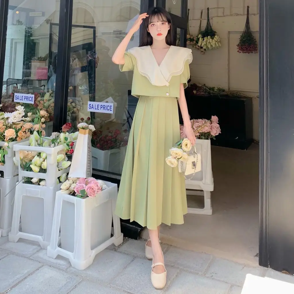 Women Elegant Work Suit Ruff Blazer Crop Top And Skirt Two Piece Set 2022 Summer Matching Outfit Female Fashion Clothing Traf