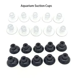 Soporte de tubo de aire con ventosa para acuario, accesorios de fijación de tubo de aire de oxígeno para bomba de tanque de peces, color negro transparente, 10 Uds.