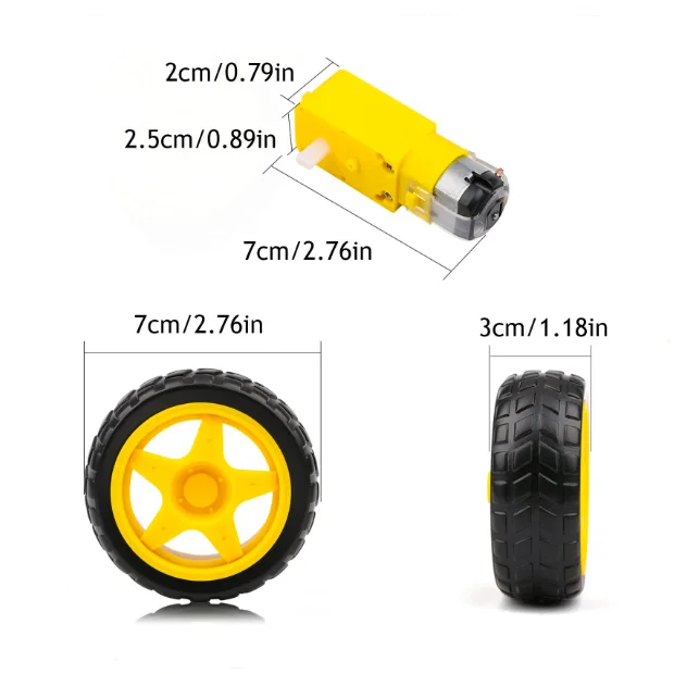 Intelligent trolleychassis Robotbanden DC 3-12V Motorreductoren Dubbele asmotoren 1:48