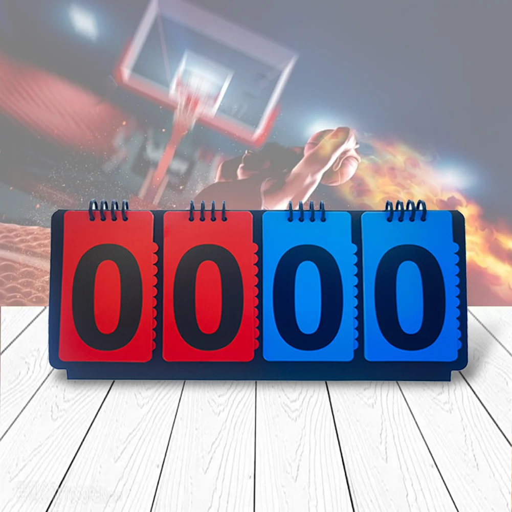 

4 Digit Scoreboard Sports Competition Scoreboard Manual Score Flip Cards for Baseball Coaches Tennis Ball Basketball Football