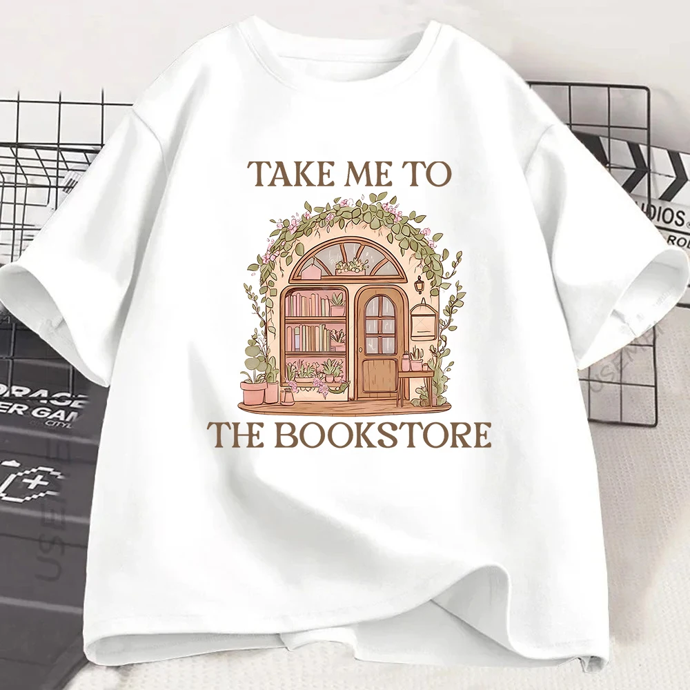 Take Me To The Bookstore Tshirt Bookish Graphic Tee Reading Lover Gift Cottagecore Aesthetic Shirt Literary Streetwear