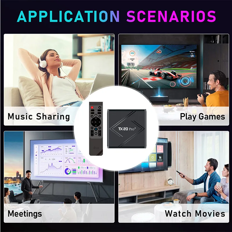 TX20 PRO plus TV Box Allwinner H313 4K 3D ترقية فك تشفير الفيديو 16G 256G 5G 2.4G Dual Wifi BT5.2 Android 15 Set Top Box