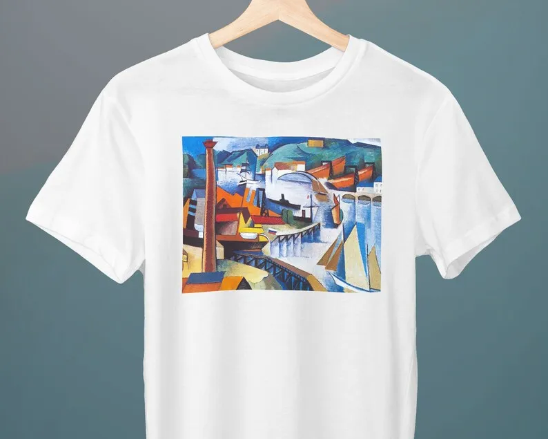 The Entrance to The Tidal Basin in Bordeaux, Andre Lohte Painting, Unisex T-Shirt, Art T-Shirt, Gift for Her, Gift for Him, Art