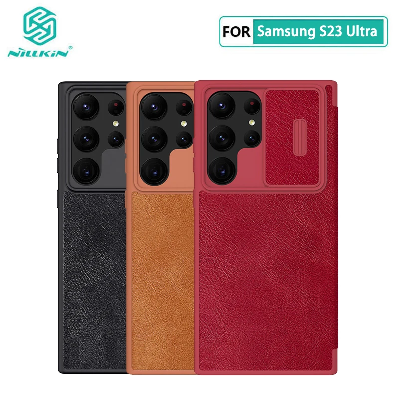 For Samsung S23 Ultra Case Nillkin Qin Card Pocket Wallet bag Leather Flip Cover for Samsung S23 Plus S23+ Case