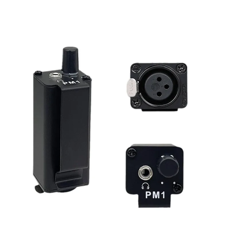 Personal In‑Ear Belt Pack Volume Controller XLR Input Metal Chassis Headphone Amp XLR To 3.5MM Clip Mount Portable Converter