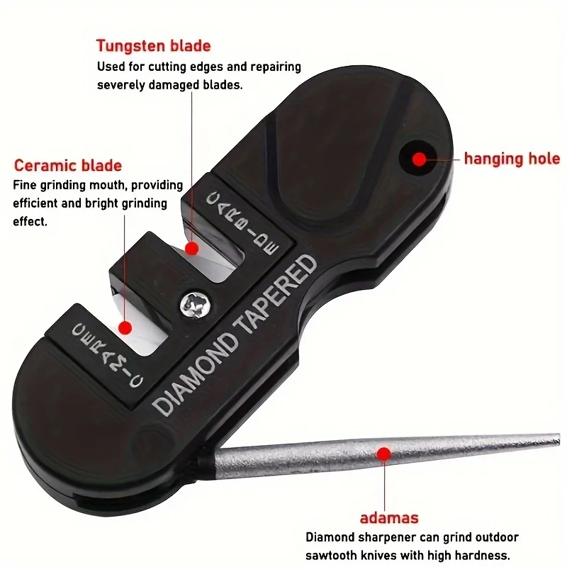 4-in-1 Portable Sharpening Tool, Knife Sharpener For Outdoor Camping And Hiking image 2
