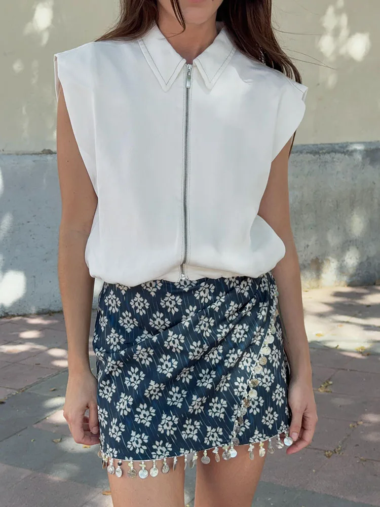Summer New Women's High Waist Printed Beaded Decorative Casual Skirt Pants Ethnic Faionable Ele Trendy Women's Wear