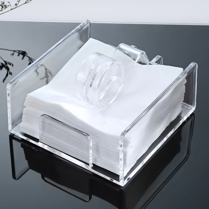 Acrylic Tissue Holder Desktop Vertical Tissue Box Toothpick Holder Thickened Transparent Table Storage Accessories