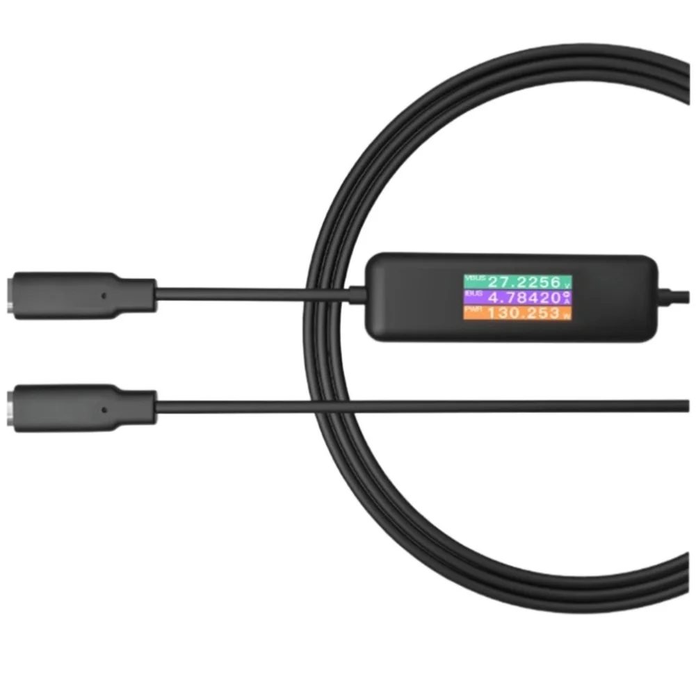 USB C Power Meter Cable 240W Real Time LCD Display 48V 5A 1.5m for PD 3.1 For Fast Charging Compatible Devices