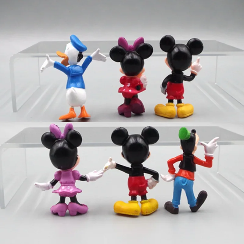 6 قطعة/المجموعة ديزني ميكي ماوس أرقام ميني بولي كلوريد الفينيل نموذج موضة أنيمي دمية كعكة الديكور هدايا عيد ميلاد الأطفال