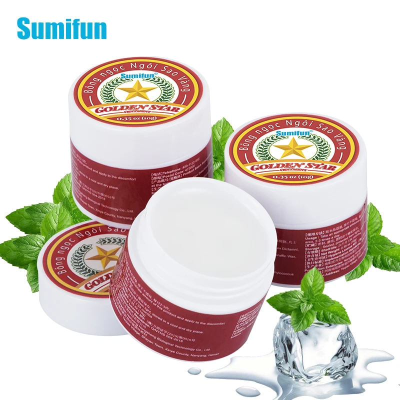 

1/3/5Pcs Sumifun Cooling Oil Chinese Menthol Golden Star Balm Headache Dizziness Cold Stuffy Nose Relief Cream Summer Products