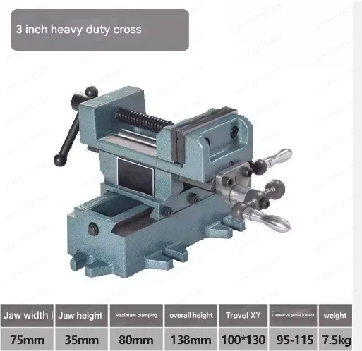 NEW  Q97 Heavy Duty Precision Cross Nozzle Vise Drilling Variable Milling Machine Bidirectional Mobile Vise 3/4