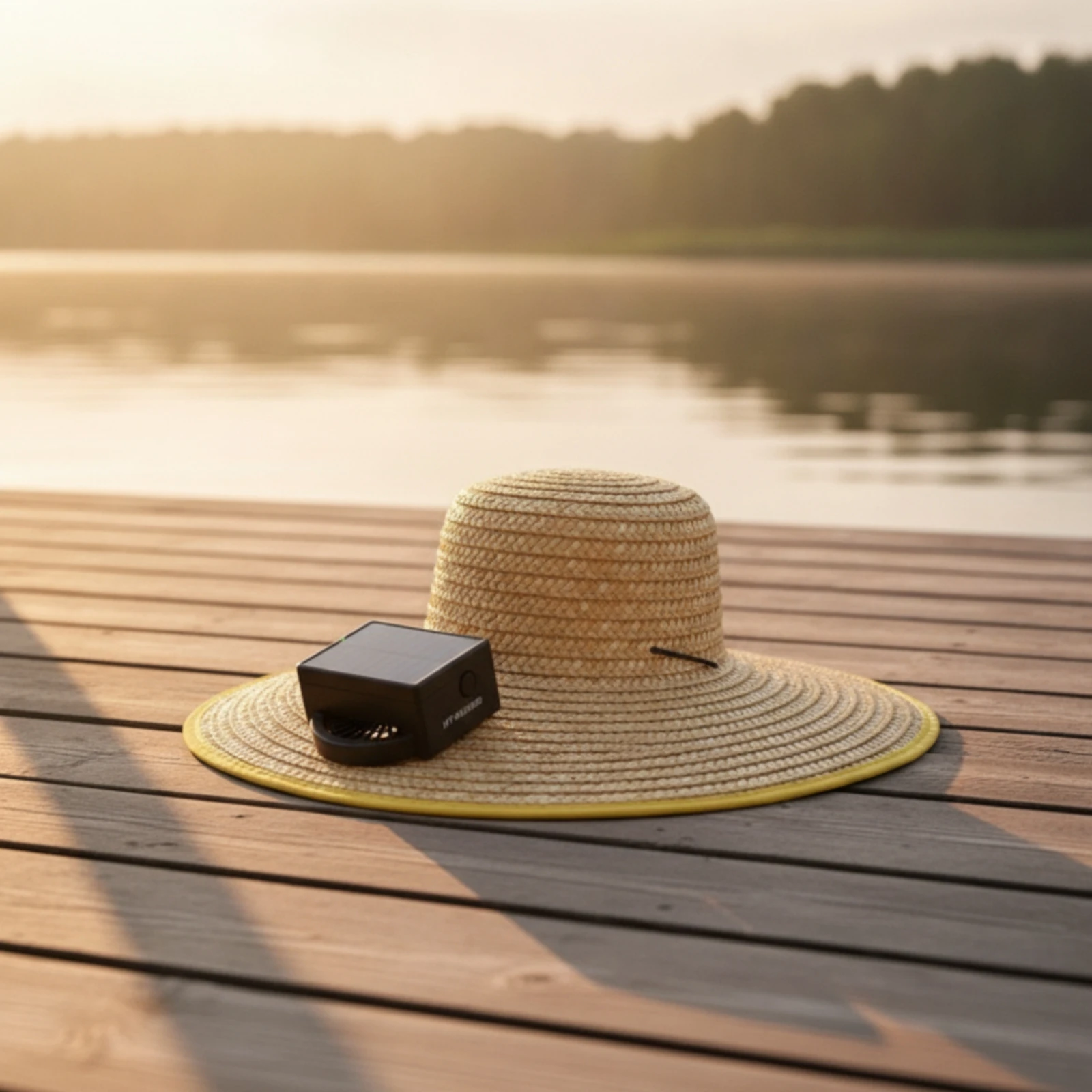 Straw Hat with Fan Lightweight Sun Hat with Fan Adjustable Rain-Resistant for Gardeners, Gardening, Farming