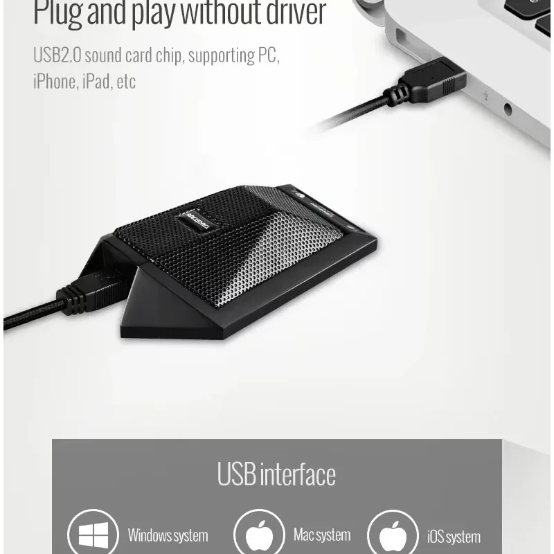 

New in stock For BM-621USB Desktop USB Conference Microphone with Mute Button Convenient Boundary Microphone for Use Meeting