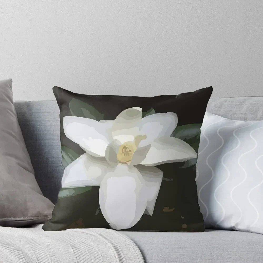 

Magnolia Tree Flower Vector Portrait Throw Pillow Cushions For Children Marble Cushion Cover Decorative pillow case pillow