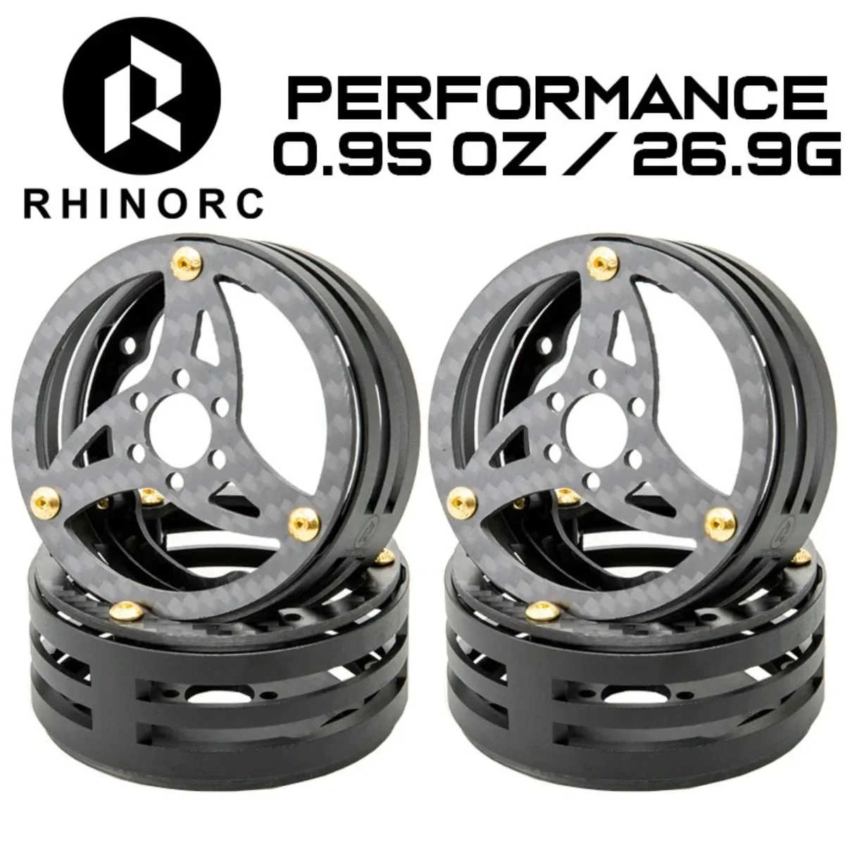 RhinoRC 2,2 inch smal koolstofvezel aluminium Pro lichtgewicht RC auto rupwiel Pro Shafty MOA