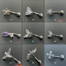 16G Eyebrow Rings Eyebrow Piercing Jewelry Fashion CZ Copper Belly Ring Lip Ring Daith Tragus Helix Rook Piercing Jewelry