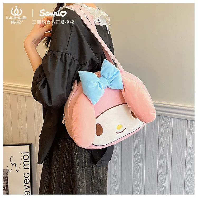 Sanrio Kulomi New Stereo Canvas with Cartoon Student Large Capacity Toiletry Bag for Women Luggage Travel Bag Makeup Bag