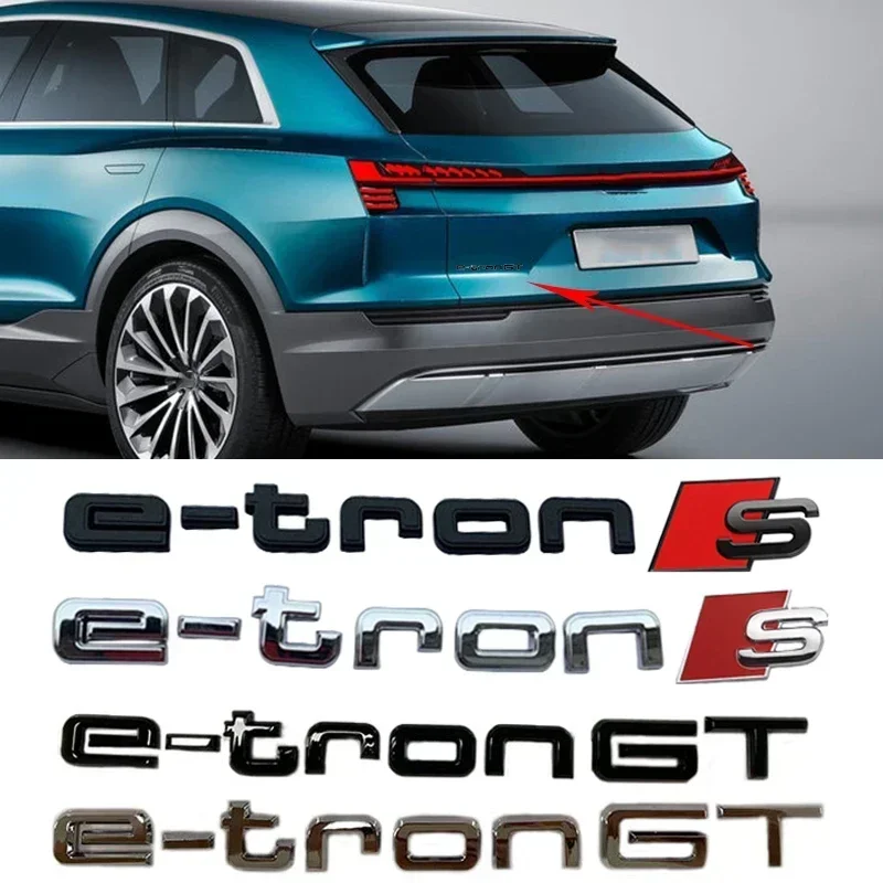 ABS Emblem Car Stickers for Audi E-tron GT S Logo Q4 Q7 A3 A5 Q5 Q6 A6 A7 S5 A8 Q1 Q2 Q3 S3 S7 A4L A6L Rear Trunk Badge Decals