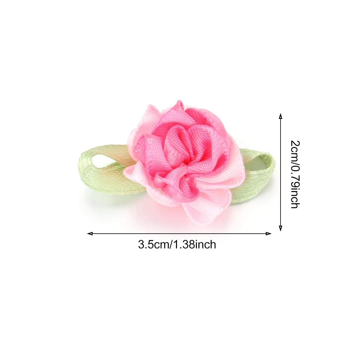 10Pcs/Lot Polyester Fabric Flowers Artificial Carnation With Leaf For DIY Crafts Sewing Supplies Clothing Headwear Decoration
