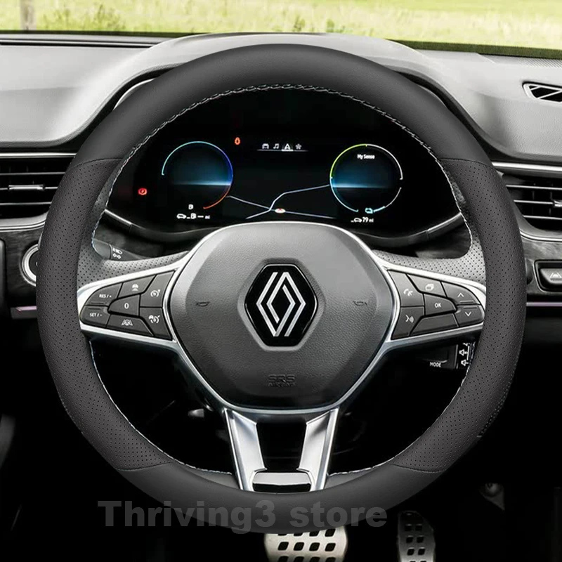 

Leather Car Steering Wheel Cover For Renault ARKANA E-TECH Hybrid R.S. Line 2018-2024 Auto interior Renault ARKANA Accessories