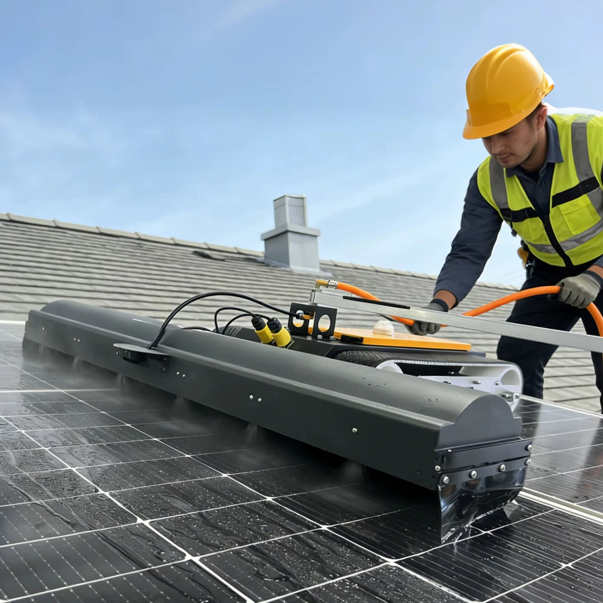 High Efficiency Crawler Remote Photovoltaic Cleaning Robot Solar Panel Cleaner Machine Prevent Dust Accumulation