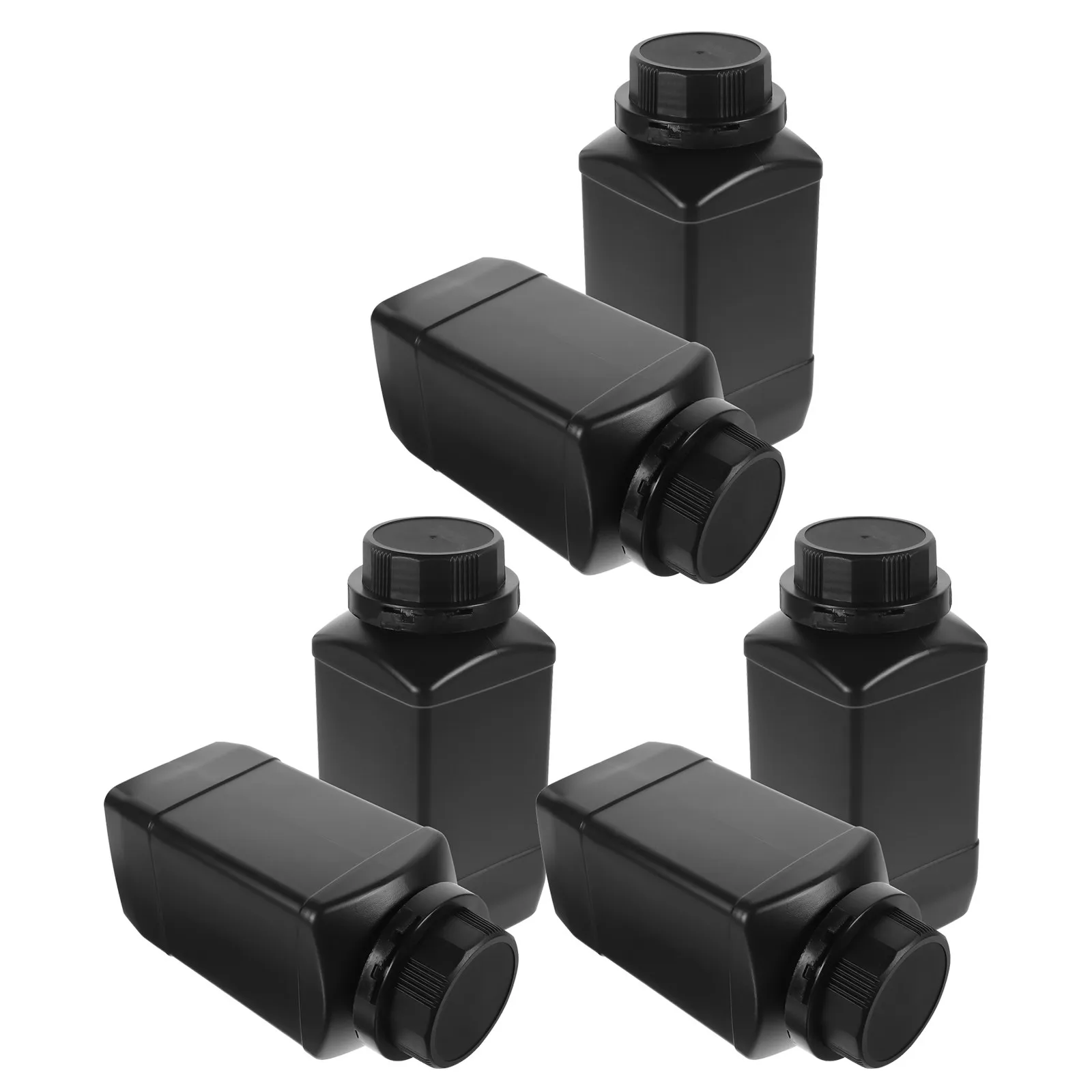 

6Pcs Wide Mouth Reagent Bottles Black Pe Plastic Leakproof Storage Container Screw Thread Closure for Powder Samples