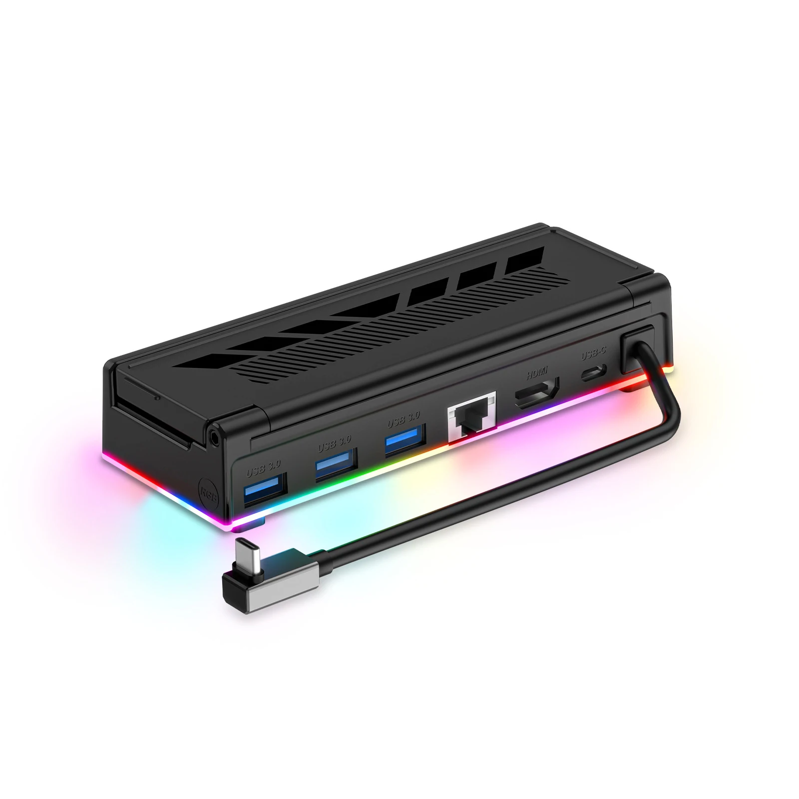 rog-xbox-ally-ally-x用rgbドッキングステーション。steam-deckゲーム機に対応した4k-120hz-144hz-hd-tv出力機能を備えた充電スタンド兼ハブ。