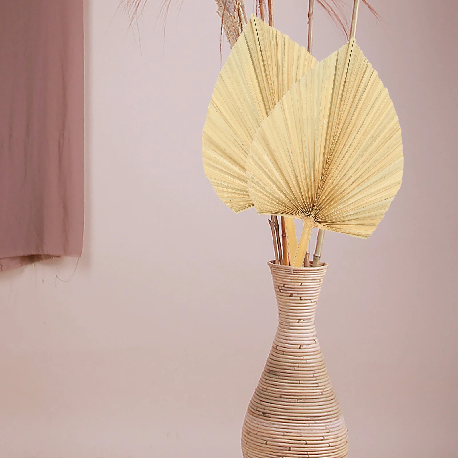 

3pcs Dried Palm Leaf Decor Wedding Party Christmas Decoration Floral Arrangement Indoor Outdoor Holiday Wall Art Supply Natural