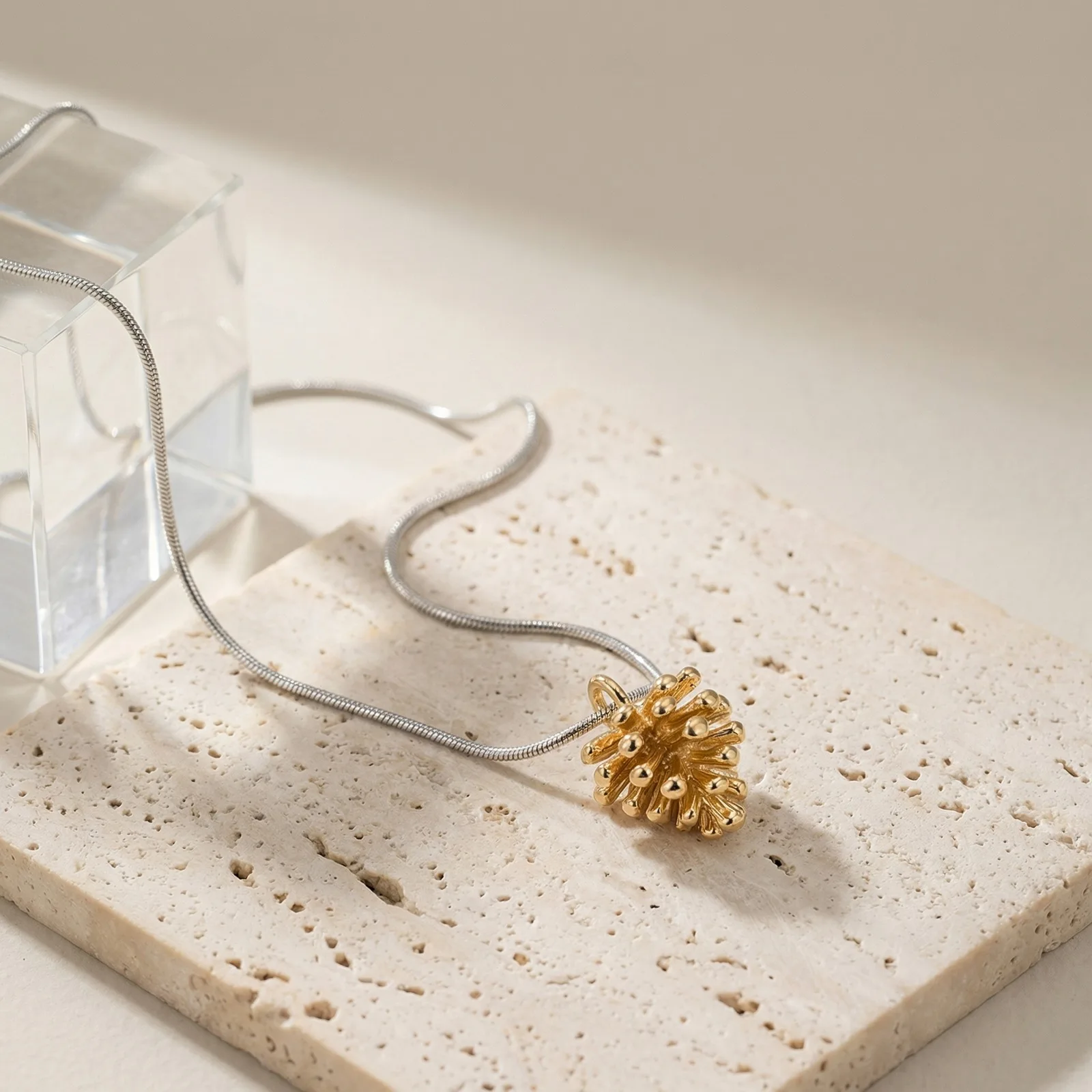 Modische Silberfarbene Geometrische Tannenzapfen-Anhänger Verstellbare Lange Kettenkette für Damen Zierliche Alltags-Halskette Luxus-Schmuck Geschenk – Detail 7