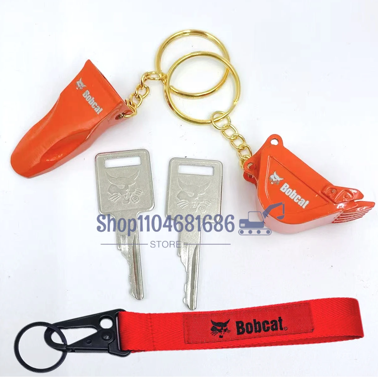 2pcs D250 Ignition Keys 6693241 for S550 S185 S331 S160 Bobcat Skid Steer Loader Sweeper Key Excavators Heavy Equipment Keychain