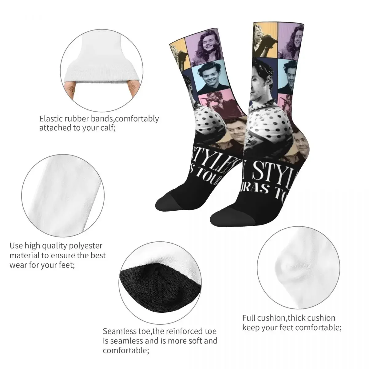 Winter Warm Crazy Design Unisex Harrys Styled Eras Tour Socks Breathable Football Socks