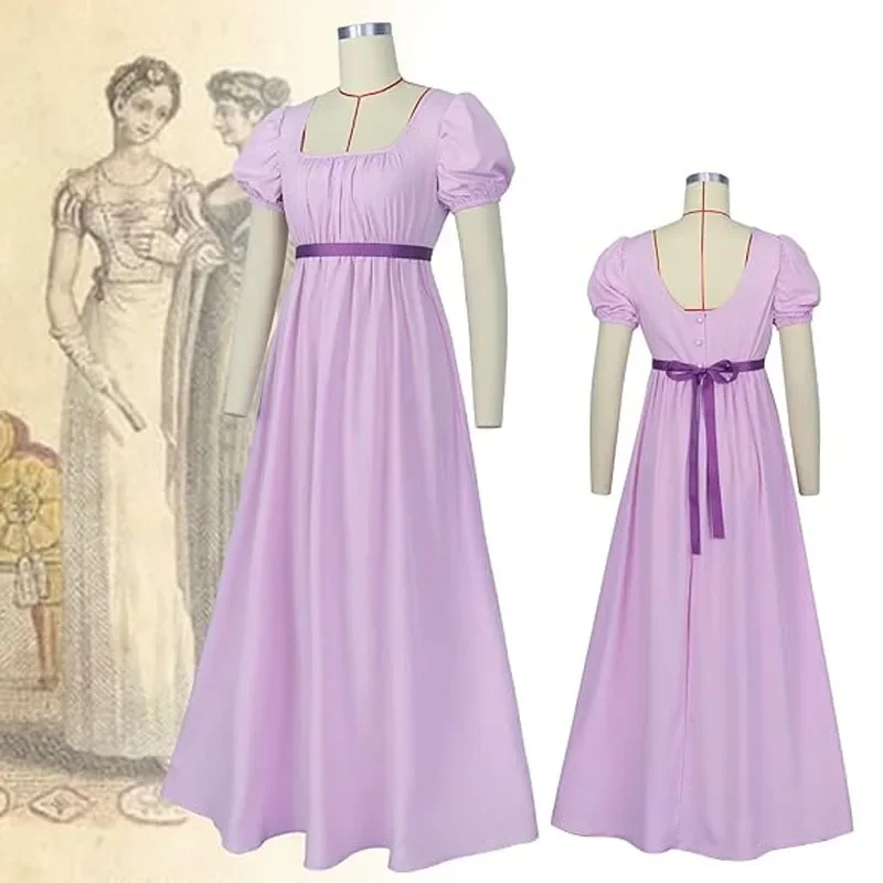 

2024 Dresses for Women with Satin Sash Ruffled Puff Sleeve Empire Waist Dress Gown Tea Party Dress for Women