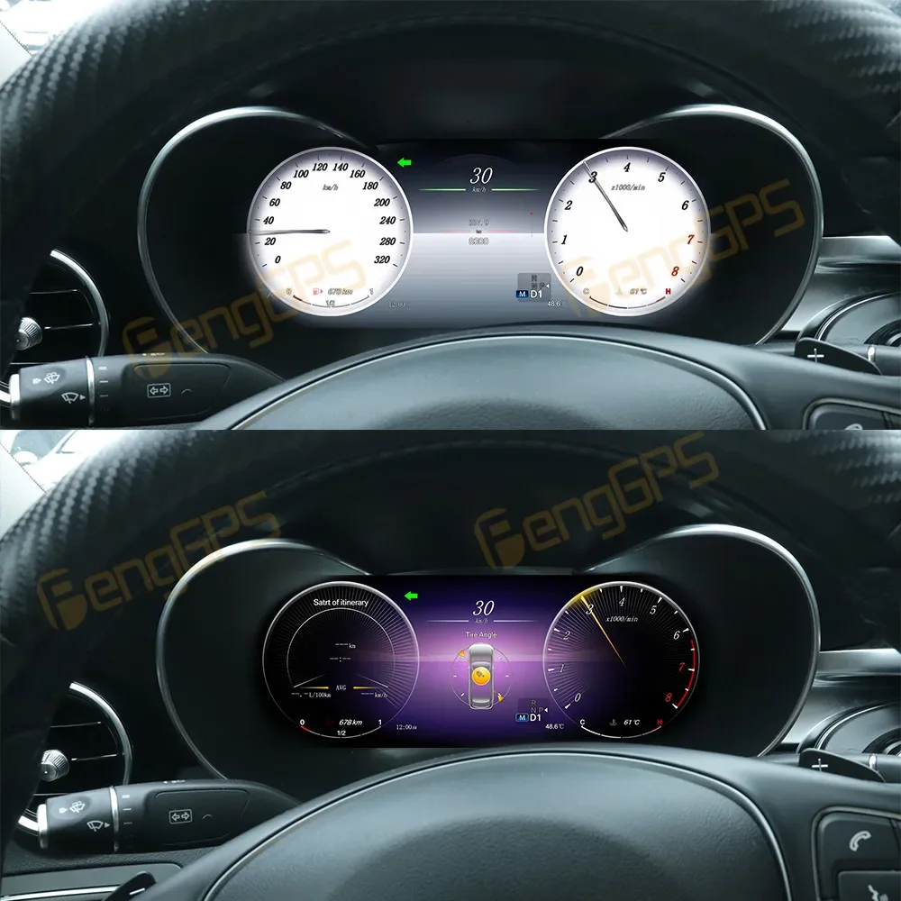 Digital Cluster for Mercedes-Benz C-Class GLC W205 2015-2018 Car LCD Instrument Panel Virtual Cockpit Speed Meter Dashboard BT
