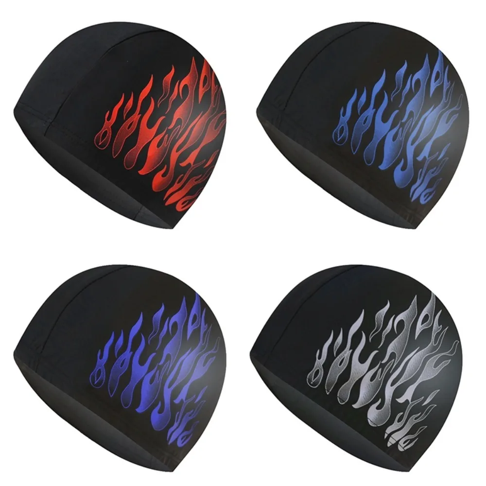 Durable Nylon Flame Style Sunscreen Summer Tear-resistant Elastic Swimming Cap Diving Hats Swimming Hat Bathing Hat