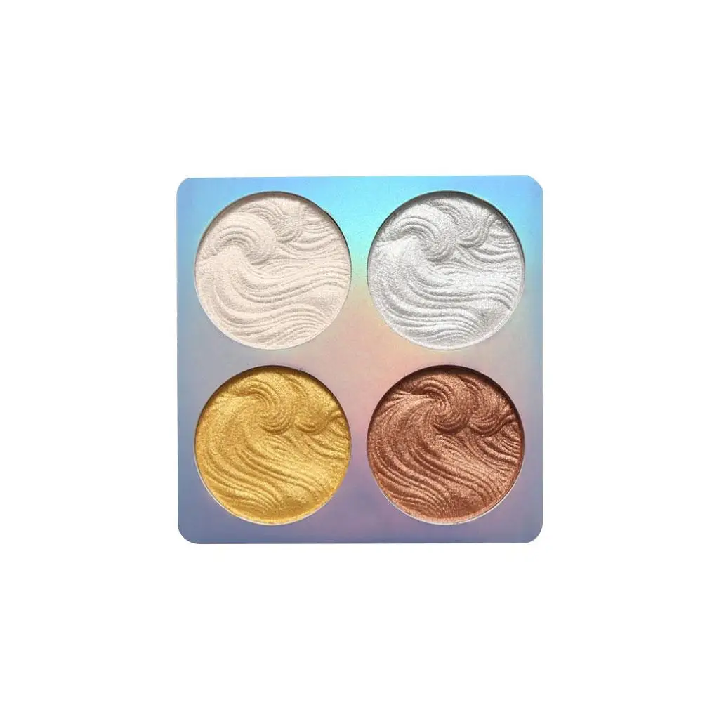 Shimmering Highlighter Powder Palette Four Colors Face Makeup Glow Contour Cheekbone Blush for Cosmetic Lovers