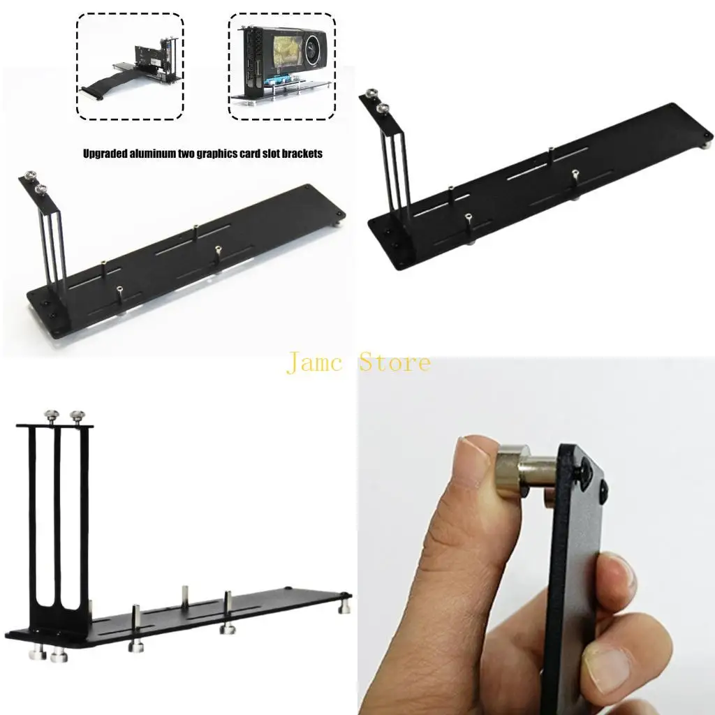 

LX0B Vertical GPU Mount Aluminum Bracket Graphics Card 90 Degree Adapter Holder