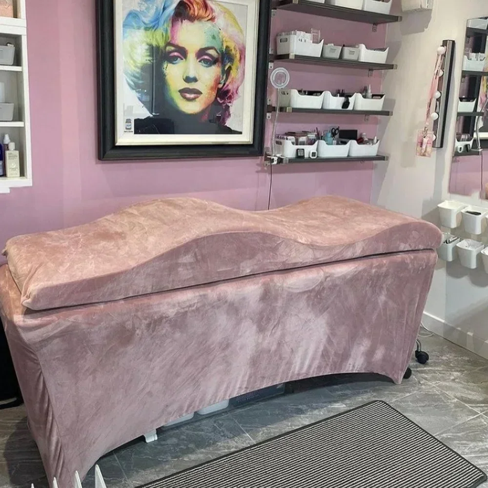 Colchão de cílios e capa onda memória espuma cama salão colchão spa cama de beleza curvada
