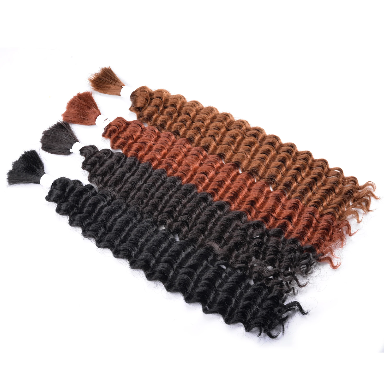

Предварительно окрашенные синтетические волосы для плетения Deep Wave Bulk Braiding Hair без трессов, для бохо-косичек, 20 дюймов, для наращивания и крючкового плетения