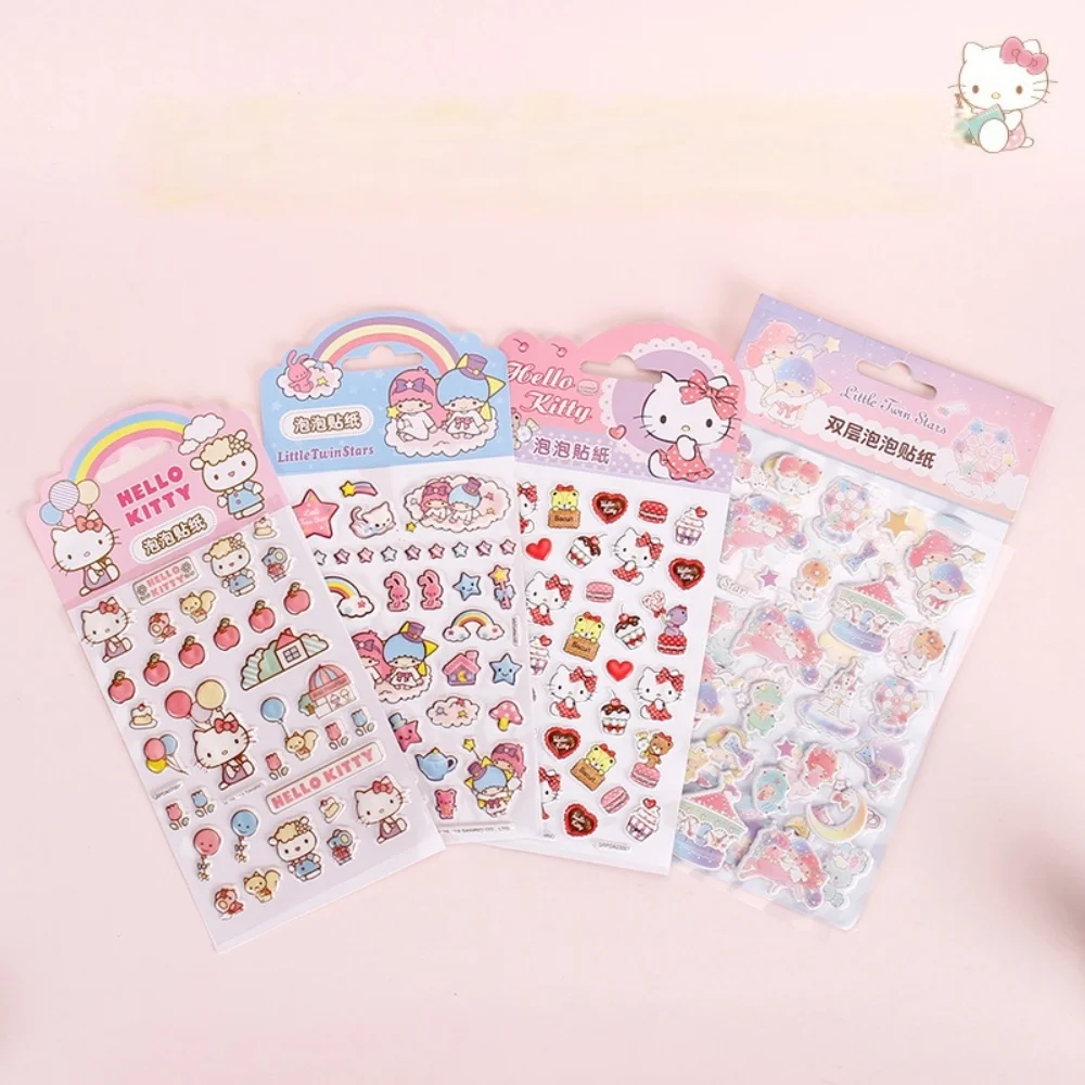 Genuine Cartoon Sanrio Sticker Hello Kitty Scrapbook Stickers Decoration Aesthetic Stationery Gifts Journal Planner Decals Toys