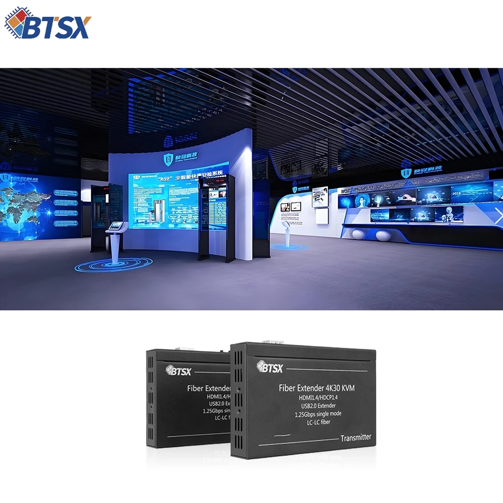 NEW UHD Fiber Video Extender Through IP with KVM Zero-delay Ay and Uncompmpressedlong-distance Transmitter Shopping Malls