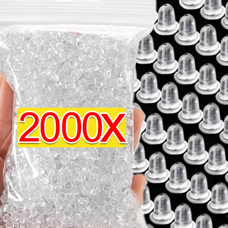 500-2000pcs Soft Silicone Rubber Earring Back Stoppers for Stud Earrings DIY Earring Findings Accessories Bullet Tube Ear Plugs