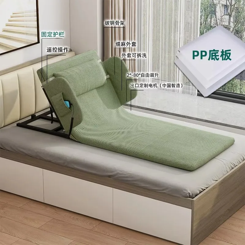 Electrically Adjustable Bed Backrest Electric Lifting Backrest Support with Remote Control for Elderly Patient Rooms