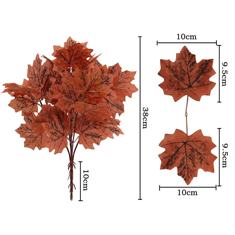 39cm künstliche Ahornblätter Zweig Herbst themen orientierte Pflanzen im Freien Seiden baum blatt für Hausgarten Halloween Ernte Festival Dekor – Detail 2