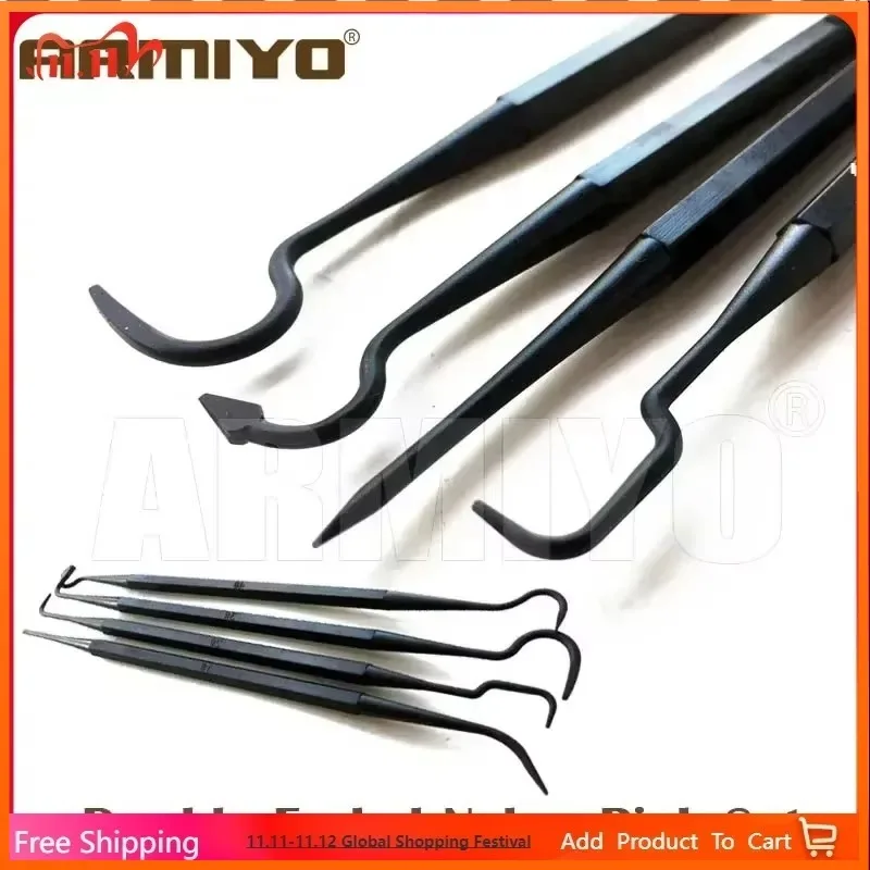Armiyo 4Pcs double end nylon pick set 205mm long, durable gun barrel cleaning picks, portable maintenance accessory kit