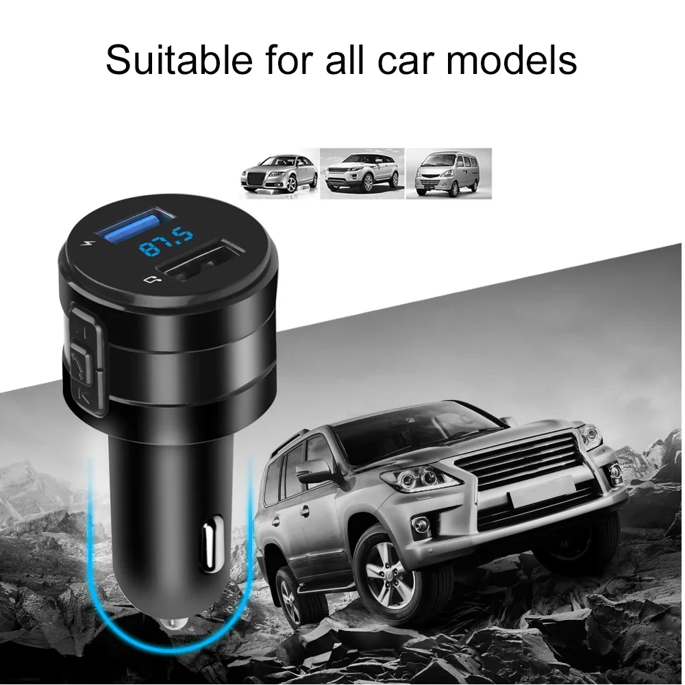 FM-zender voor auto Bluetooth Snelle autolader Draadloze FM-radio Bluetooth-autoadapter Ruisonderdrukkende handsfree bellen