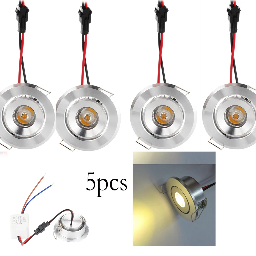 

5X Mini 1w Led Downlight 52mm/diameter Recessed Cool Neutral Warm White Ac85-265v Ac220v Round Light With/driver Lights For-home