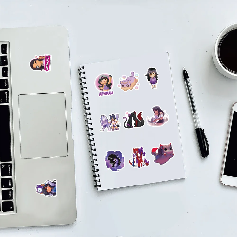 10/60 Stuks Cartoon Schattige Kawaii Aphmau Stickers Voor Kinderen Laptop Gitaar Skateboard Koelkast Telefoon Waterdicht Diy Graffiti Sticker