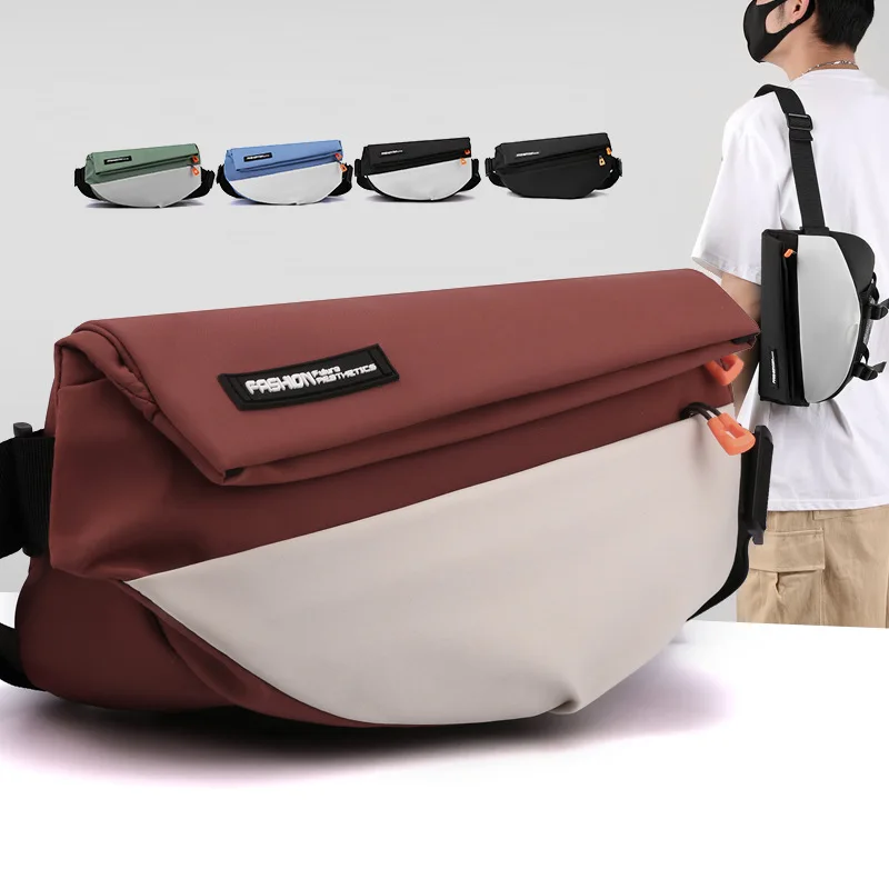 Bolso de pecho para hombre, bandolera de mensajero de viaje corto, a la moda, para deportes al aire libre